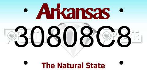 30808C8 Arkansas License Plate