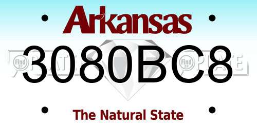 3080BC8 Arkansas License Plate