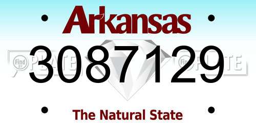 3087129 Arkansas License Plate