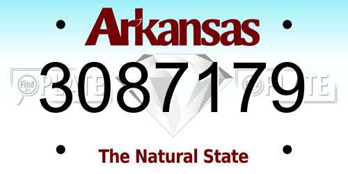 3087179 Arkansas License Plate