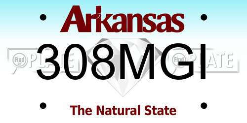 308MGI Arkansas License Plate