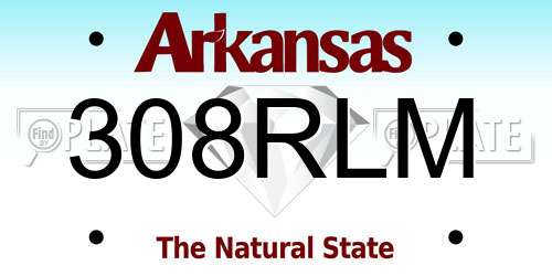 308RLM Arkansas License Plate