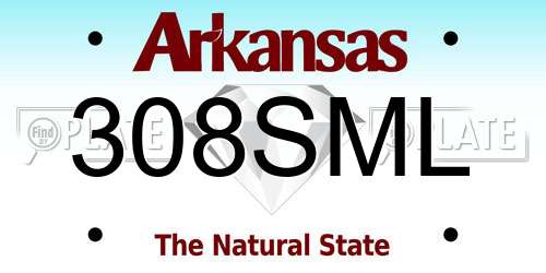 308SML Arkansas License Plate