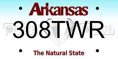 308TWR Arkansas License Plate