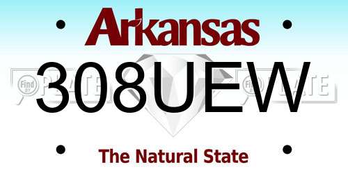 308UEW Arkansas License Plate