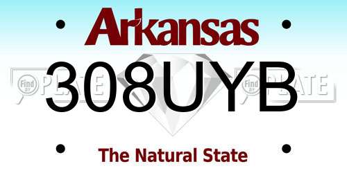 308UYB Arkansas License Plate