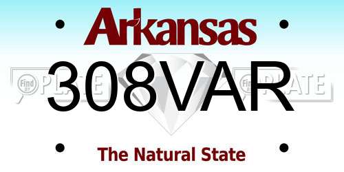 308VAR Arkansas License Plate
