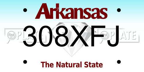 308XFJ Arkansas License Plate