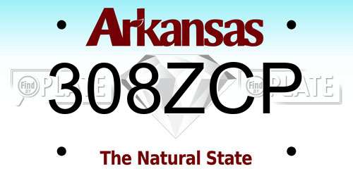 308ZCP Arkansas License Plate