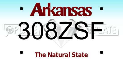 308ZSF Arkansas License Plate
