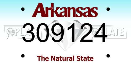309124 Arkansas License Plate