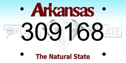 309168 Arkansas License Plate