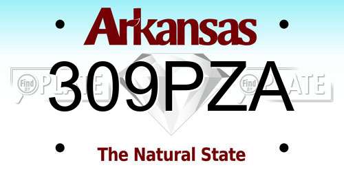 309PZA Arkansas License Plate