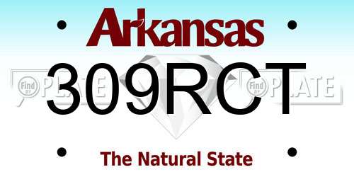 309RCT Arkansas License Plate