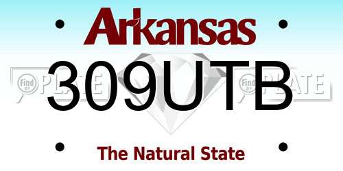 309UTB Arkansas License Plate