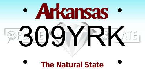 309YRK Arkansas License Plate