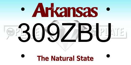309ZBU Arkansas License Plate