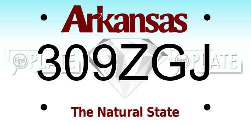 309ZGJ Arkansas License Plate