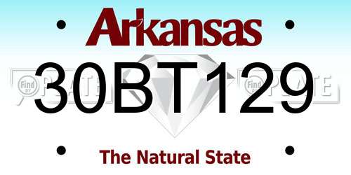 30BT129 Arkansas License Plate