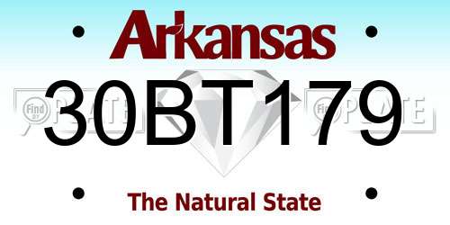 30BT179 Arkansas License Plate