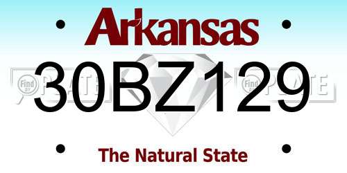 30BZ129 Arkansas License Plate