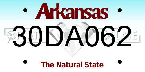 30DA062 Arkansas License Plate