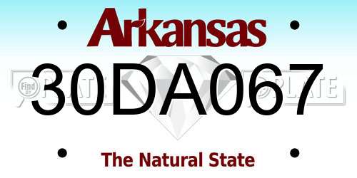 30DA067 Arkansas License Plate