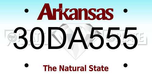 30DA555 Arkansas License Plate