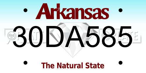 30DA585 Arkansas License Plate