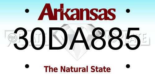 30DA885 Arkansas License Plate