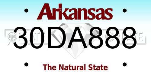 30DA888 Arkansas License Plate