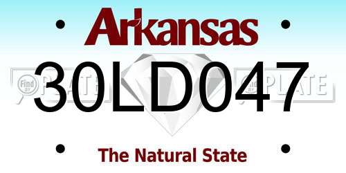 30LD047 Arkansas License Plate