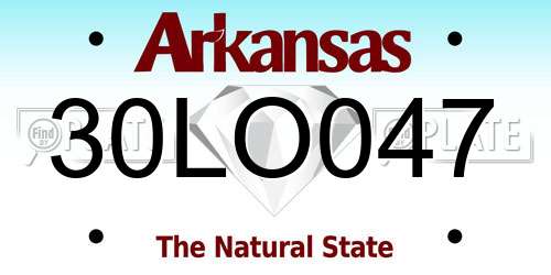 30LO047 Arkansas License Plate