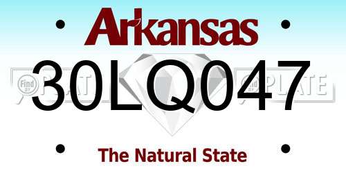 30LQ047 Arkansas License Plate