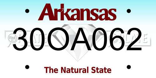 30OA062 Arkansas License Plate