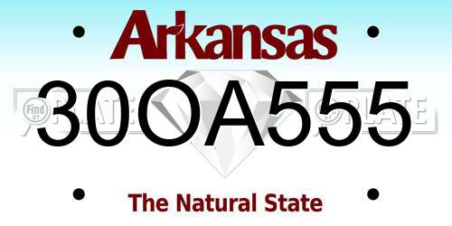 30OA555 Arkansas License Plate