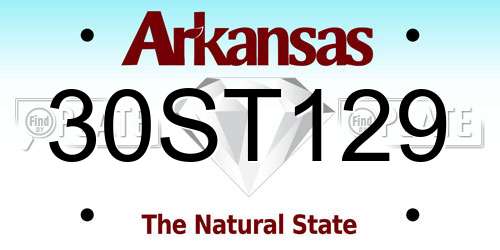 30ST129 Arkansas License Plate