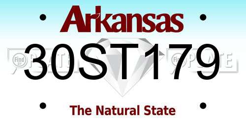 30ST179 Arkansas License Plate