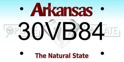 30VB84 Arkansas License Plate