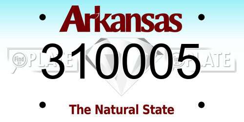 310005 Arkansas License Plate