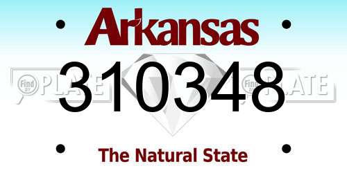 310348 Arkansas License Plate