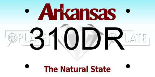 310DR Arkansas License Plate