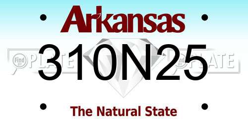 310N25 Arkansas License Plate