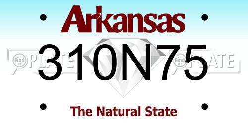 310N75 Arkansas License Plate
