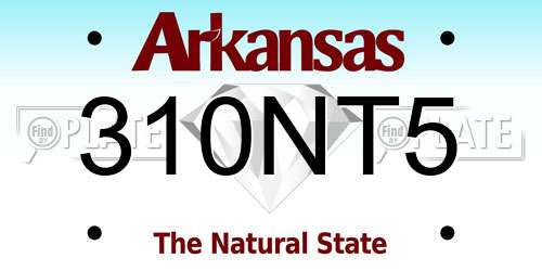 310NT5 Arkansas License Plate