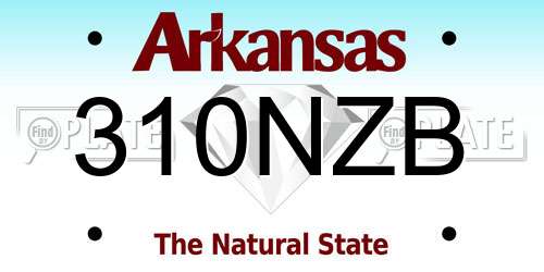 310NZB Arkansas License Plate
