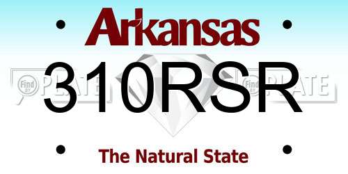 310RSR Arkansas License Plate