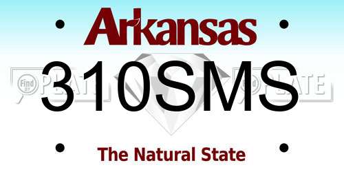 310SMS Arkansas License Plate