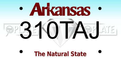 310TAJ Arkansas License Plate