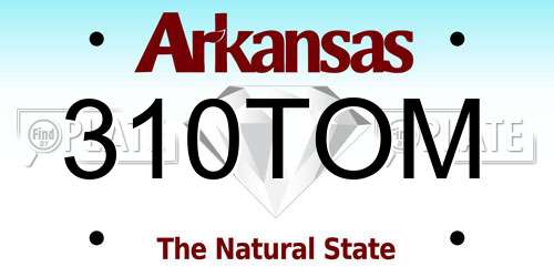 310TOM Arkansas License Plate